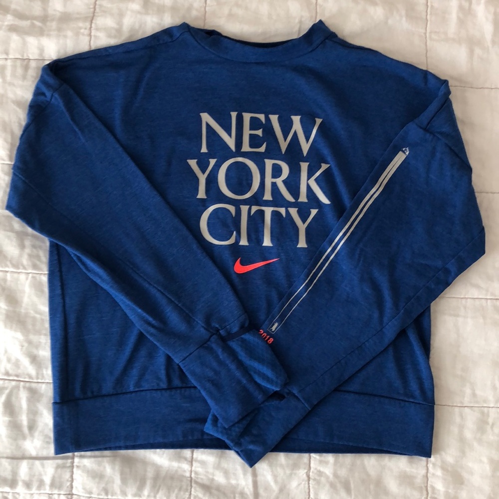 Nike Blue "New York City" Short Sleeve Tee with Red Swoosh